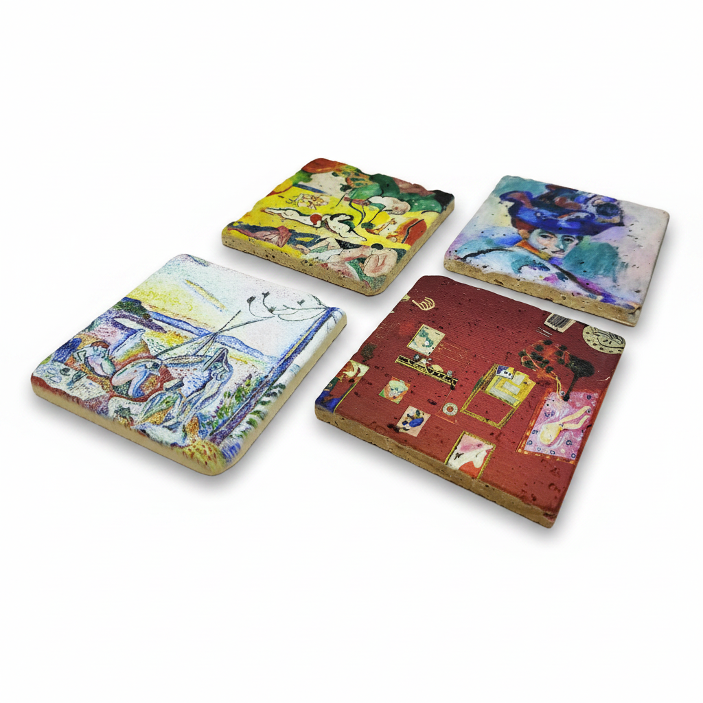 Matisse – Doğal Taş Bardak Altlığı 4'lü Set