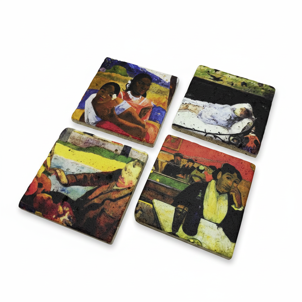Paul Gauguin – Doğal Taş Bardak Altlığı 4'lü Set