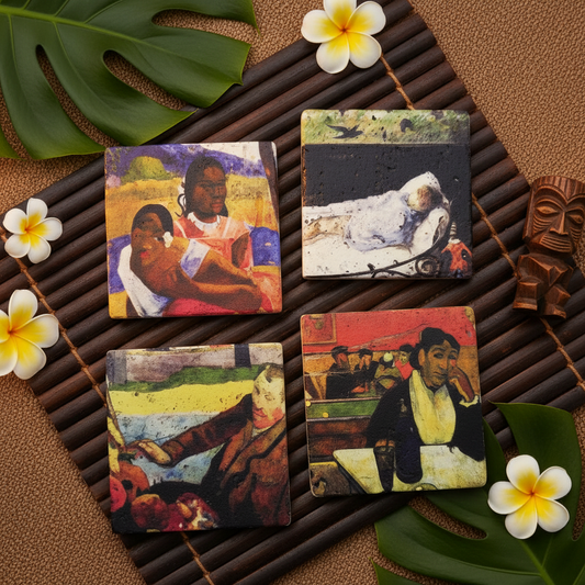 Paul Gauguin – Doğal Taş Bardak Altlığı 4'lü Set