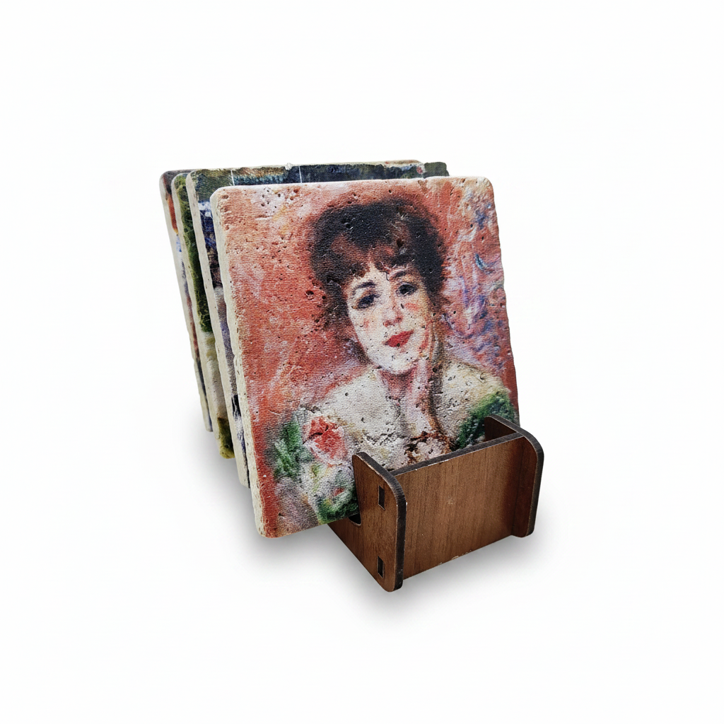 Pierre-Auguste Renoir – Doğal Taş Bardak Altlığı 4'lü Set