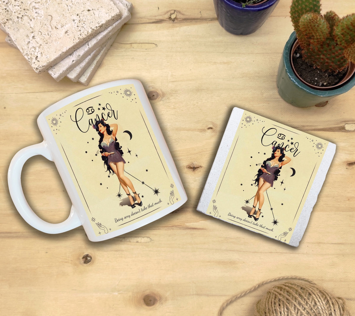 Burçlar – Yengeç Burcu Kupa ve Bardak Altlığı Seti