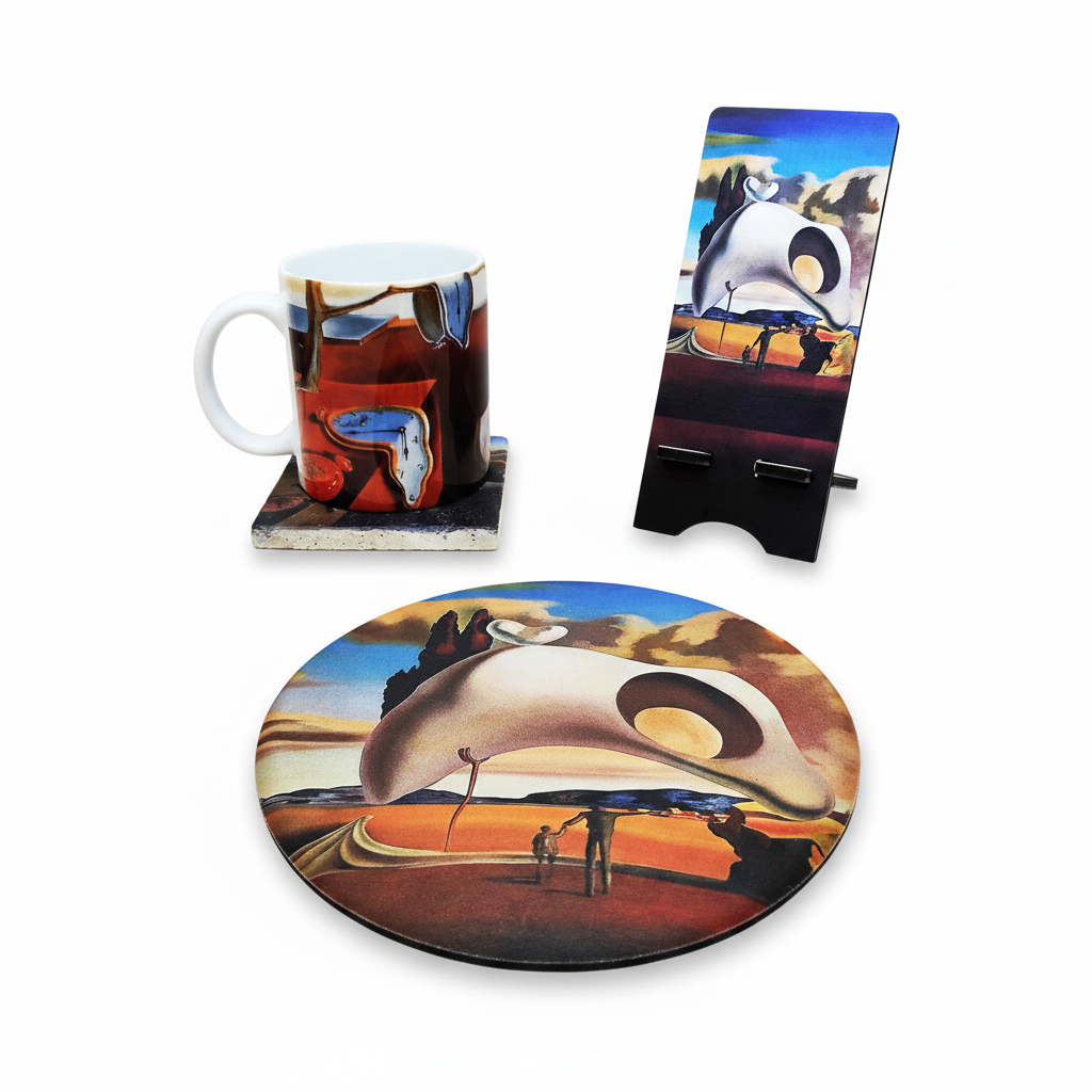 Dali – Kupa, Bardak Altlığı, Mouse Pad ve Telefon Standı Seti