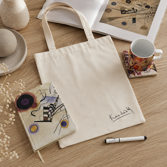 Kandinsky – Fincan, Bardak Altlığı, Defter, Kalem ve Kanvas Çanta Seti – görsel 2