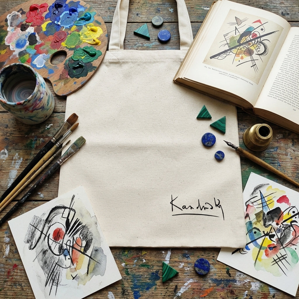Kandinsky – İmzalı Kanvas Omuz Çantası 35x40 cm – görsel 2