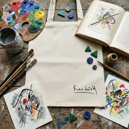 Kandinsky – İmzalı Kanvas Omuz Çantası 35x40 cm – görsel 2