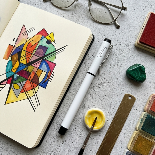 Kandinsky – İmzalı Metal Roller Kalem Beyaz – görsel 2
