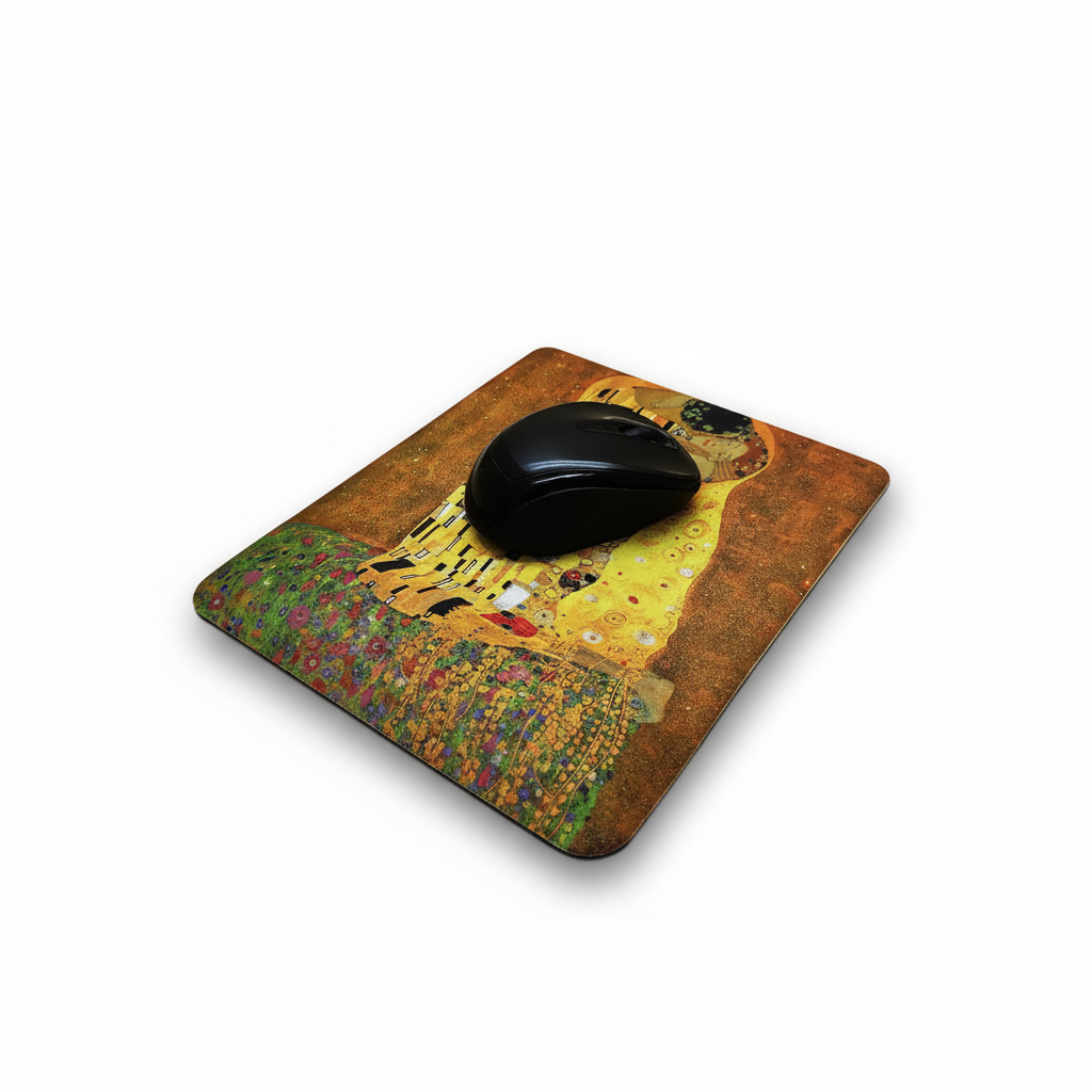 Klimt – Öpücük (The Kiss) Bilek Destekli Dikdörtgen Mouse Pad – görsel 3