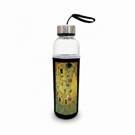 Klimt – Öpücük (The Kiss) Kılıflı Cam Matara 500 ml – görsel 2