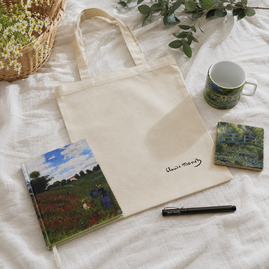 Monet – Fincan, Bardak Altlığı, Defter, Kalem ve Kanvas Çanta Seti – görsel 2