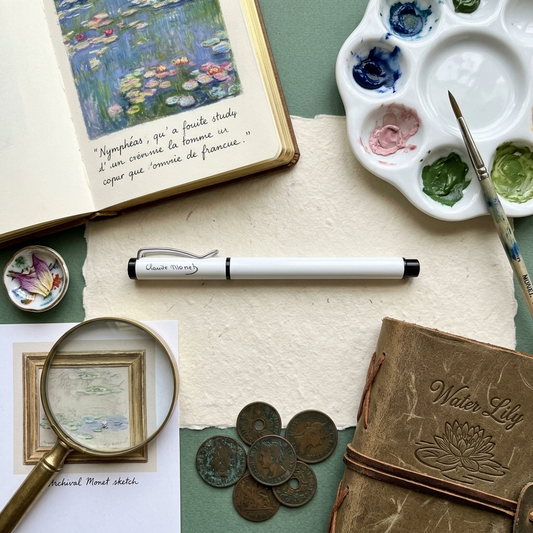 Monet – İmzalı Metal Roller Kalem Beyaz – görsel 2