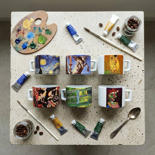 Sanatçılar Serisi – 6'lı Çay/Kahve Fincanı Seti (Dali, Van Gogh, Picasso, Kandinsky, Klimt, Monet) – görsel 2