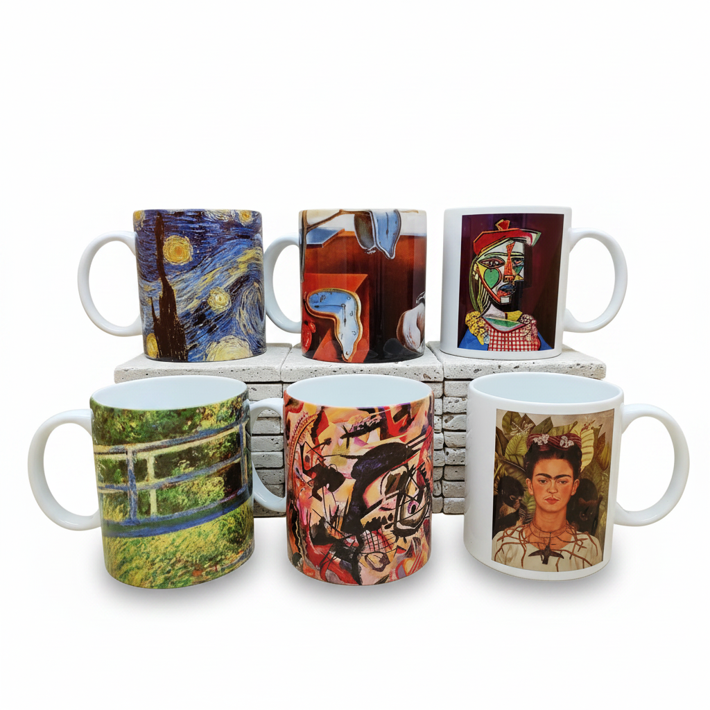 Sanatçılar Serisi – 6'lı Kupa Seti (Dali, Van Gogh, Picasso, Kandinsky, Frida Kahlo, Monet)