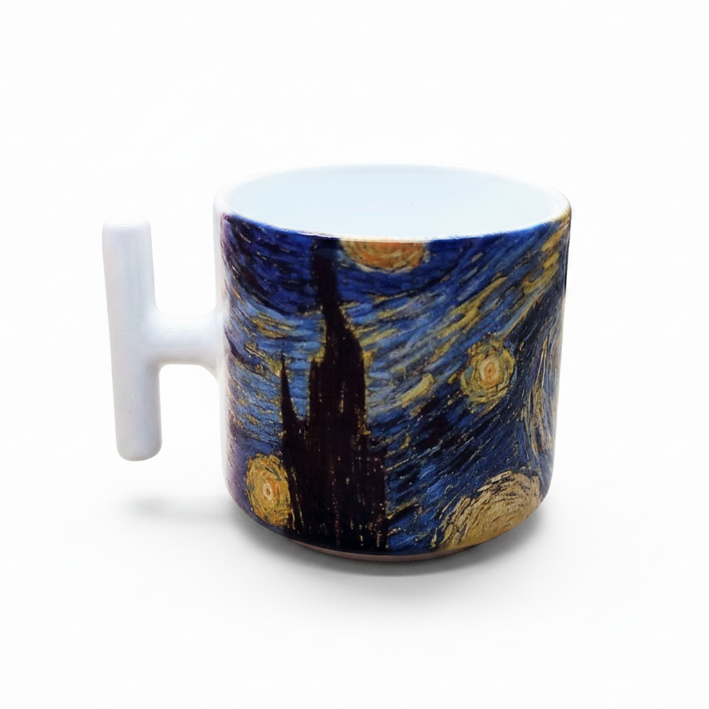 Van Gogh – Yıldızlı Gece (The Starry Night) T Kulplu Seramik Kupa