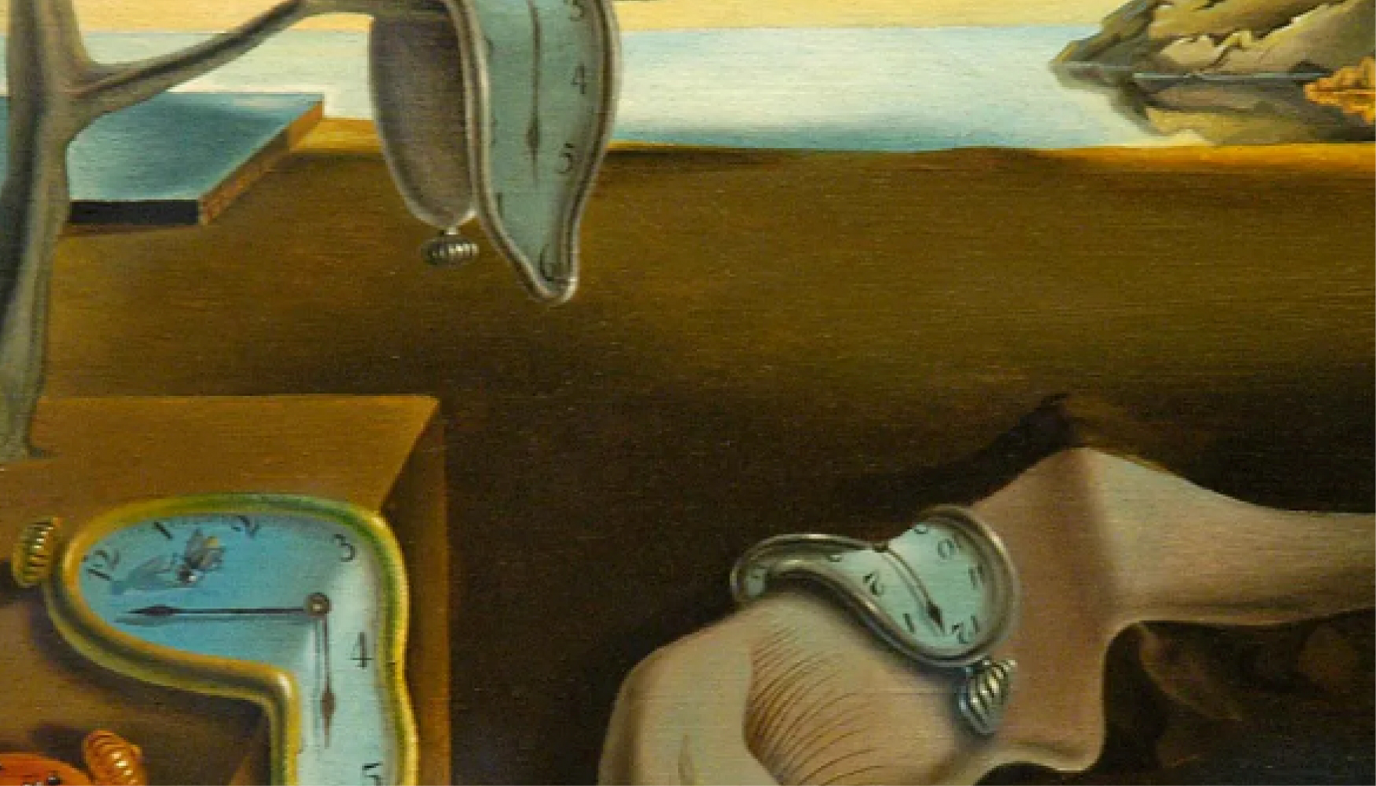 Salvador Dali The Persistence of Memory eseri detayı