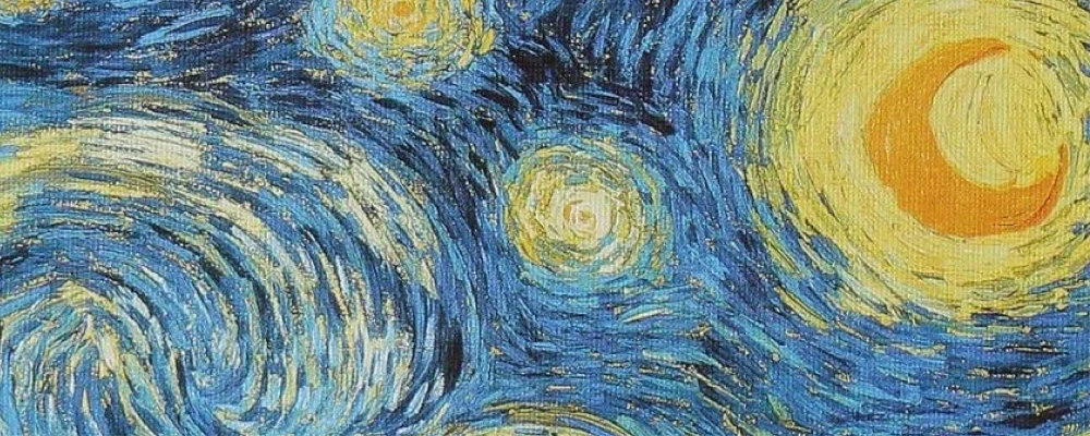 Van Gogh Yıldızlı Gece (The Starry Night) tablo detayı