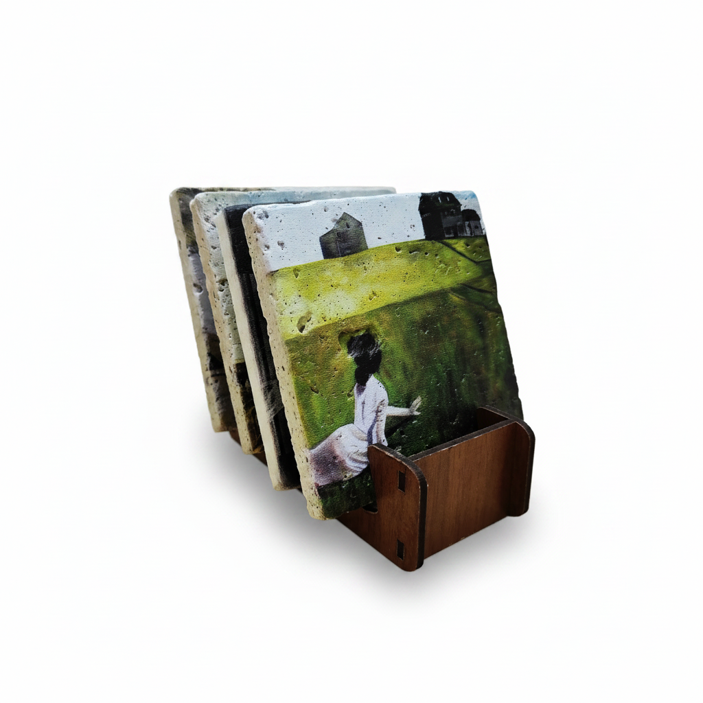 Andrew Wyeth – Doğal Taş Bardak Altlığı 4'lü Set