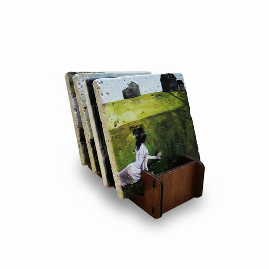 Andrew Wyeth – Doğal Taş Bardak Altlığı 4'lü Set