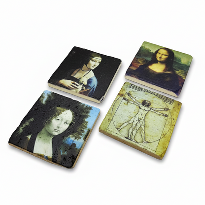 Da Vinci – Doğal Taş Bardak Altlığı 4'lü Set