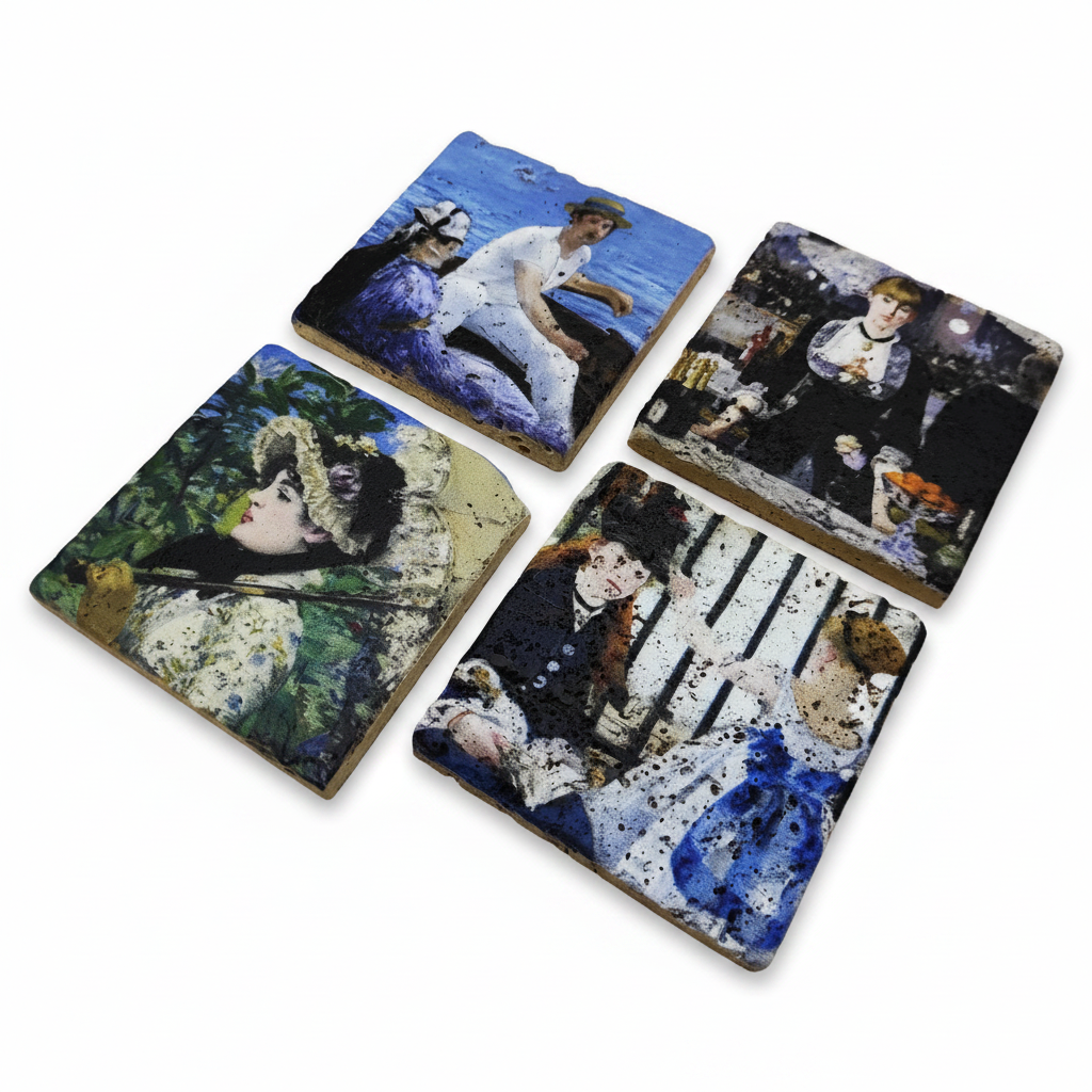 Edouard Manet – Doğal Taş Bardak Altlığı 4'lü Set