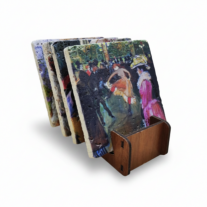 Henri de Toulouse-Lautrec – Doğal Taş Bardak Altlığı 4'lü Set