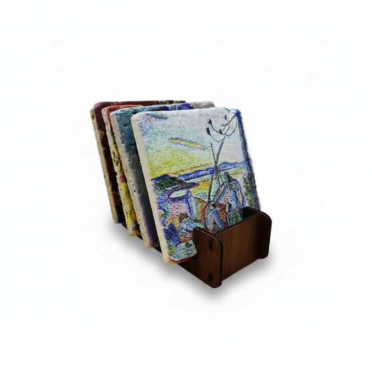 Matisse – Doğal Taş Bardak Altlığı 4'lü Set