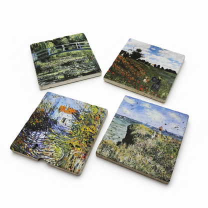 Monet – Doğal Taş Bardak Altlığı 4'lü Set