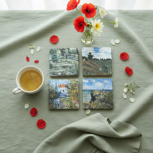 Monet – Doğal Taş Bardak Altlığı 4'lü Set