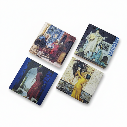 Osman Hamdi Bey – Doğal Taş Bardak Altlığı 4'lü Set