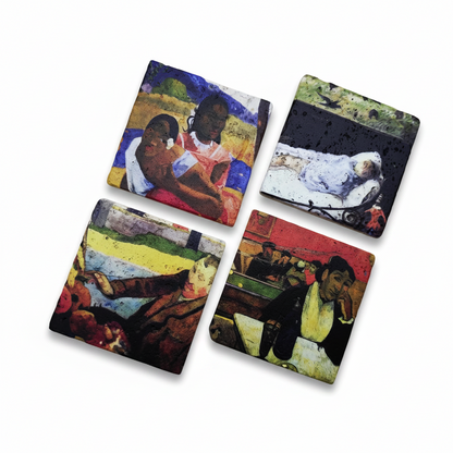 Paul Gauguin – Doğal Taş Bardak Altlığı 4'lü Set