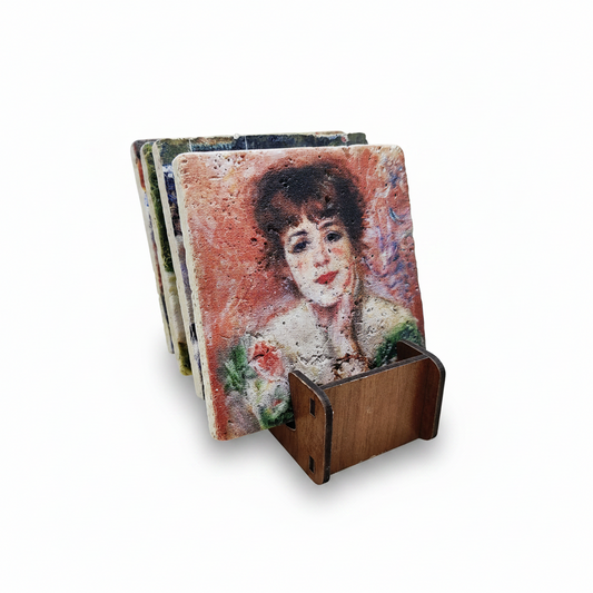 Pierre-Auguste Renoir – Doğal Taş Bardak Altlığı 4'lü Set