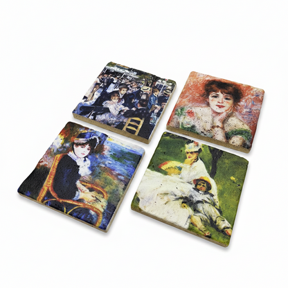 Pierre-Auguste Renoir – Doğal Taş Bardak Altlığı 4'lü Set