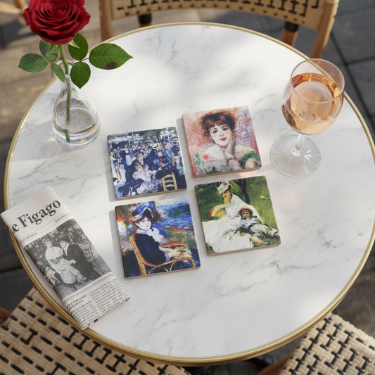 Pierre-Auguste Renoir – Doğal Taş Bardak Altlığı 4'lü Set