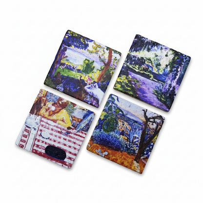 Pierre Bonnard – Doğal Taş Bardak Altlığı 4'lü Set