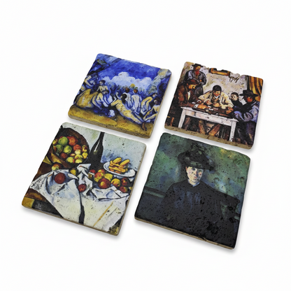 Paul Cezanne – Doğal Taş Bardak Altlığı 4'lü Set