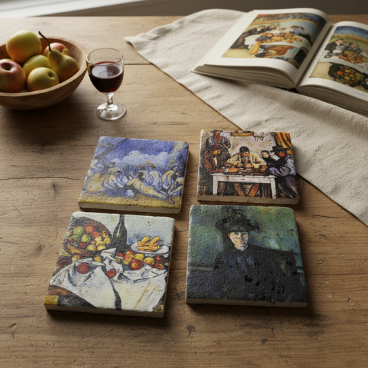 Paul Cezanne – Doğal Taş Bardak Altlığı 4'lü Set