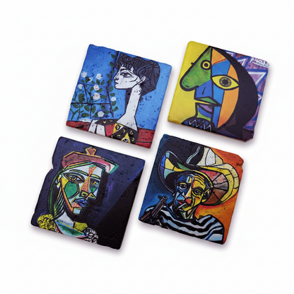 Picasso – Doğal Taş Bardak Altlığı 4'lü Set
