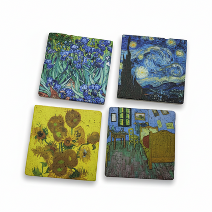 Van Gogh – Doğal Taş Bardak Altlığı 4'lü Set