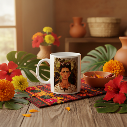 Frida Kahlo – Otoportre (Self-Portrait) Seramik Kupa