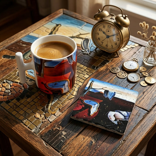 Dali – Belleğin Azmi (The Persistence of Memory) T Kulplu Kupa ve Bardak Altlığı Seti – görsel 2