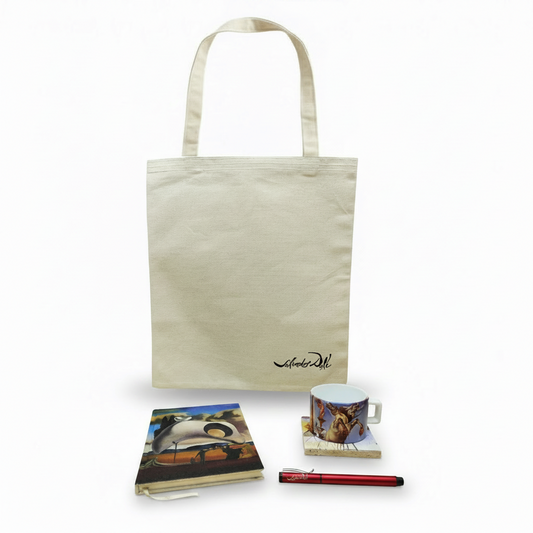 Dali – Fincan, Bardak Altlığı, Defter, Kalem ve Kanvas Çanta Seti