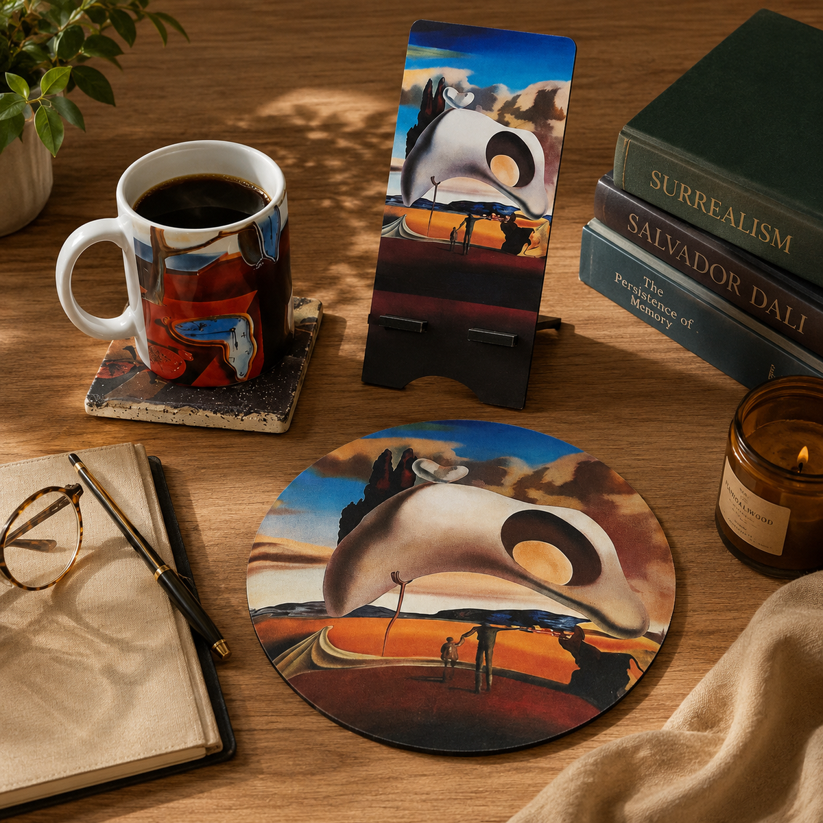 Dali – Kupa, Bardak Altlığı, Mouse Pad ve Telefon Standı Seti – görsel 2
