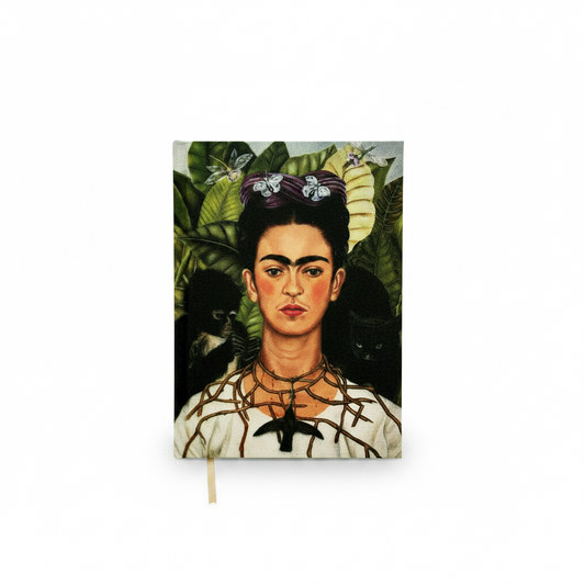 Frida Kahlo – Dikenli Kolyeli Otoportre (Self-Portrait with Thorn Necklace) Kumaş Kapaklı Defter 14x20 cm