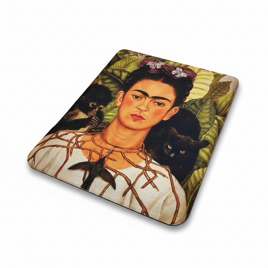 Frida Kahlo – Dikenli Kolyeli Otoportre (Self-Portrait with Thorn Necklace) Bilek Destekli Dikdörtgen Mouse Pad