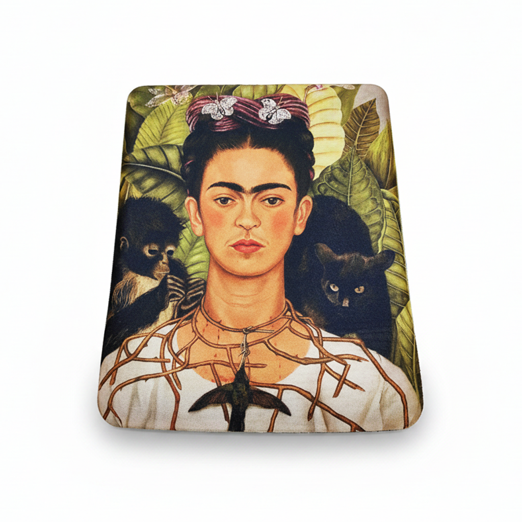 Frida Kahlo – Dikenli Kolyeli Otoportre (Self-Portrait with Thorn Necklace) Bilek Destekli Dikdörtgen Mouse Pad – görsel 2