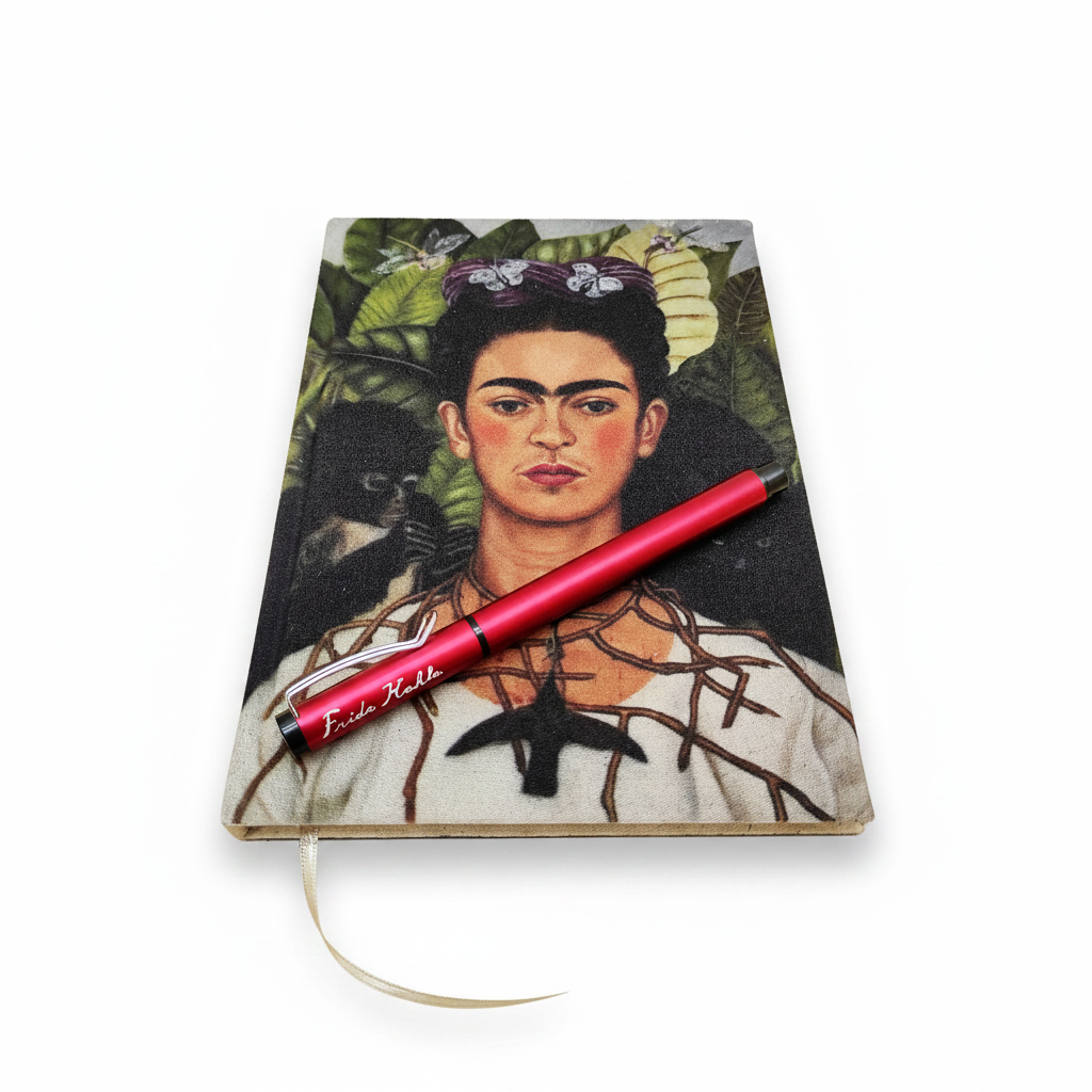 Frida Kahlo – Dikenli Kolyeli Otoportre (Self-Portrait with Thorn Necklace) Defter ve Kalem Seti
