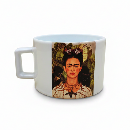 Frida Kahlo – Dikenli Kolyeli Otoportre (Self-Portrait with Thorn Necklace) Fincan, Bardak Altlığı, Defter, Kalem ve Kanvas Çanta Seti – görsel 3