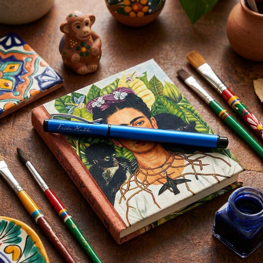 Frida Kahlo – İmzalı Metal Roller Kalem Mavi – görsel 2