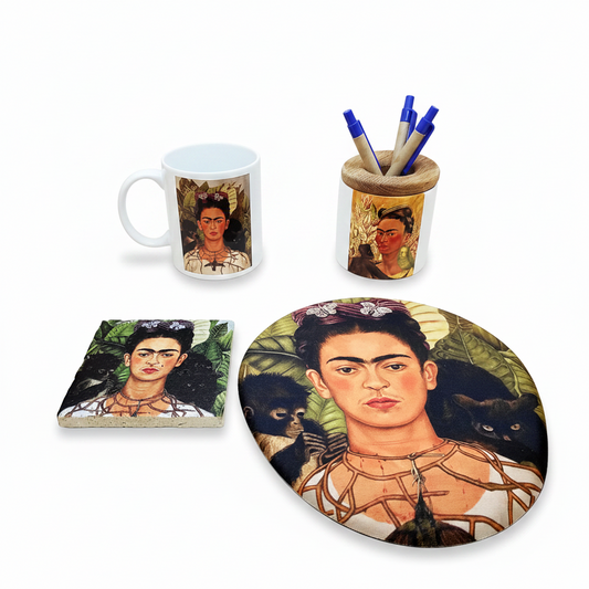 Frida Kahlo – Kupa, Mouse Pad, Bardak Altlığı ve Kalemlik Seti