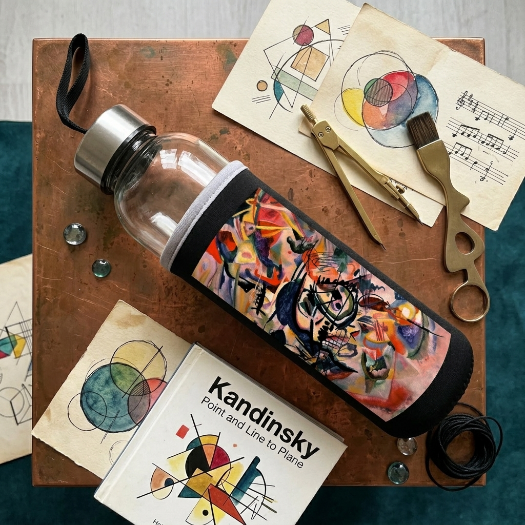 Kandinsky – Kompozisyon VII (Composition VII) Kılıflı Cam Matara 500 ml – görsel 3