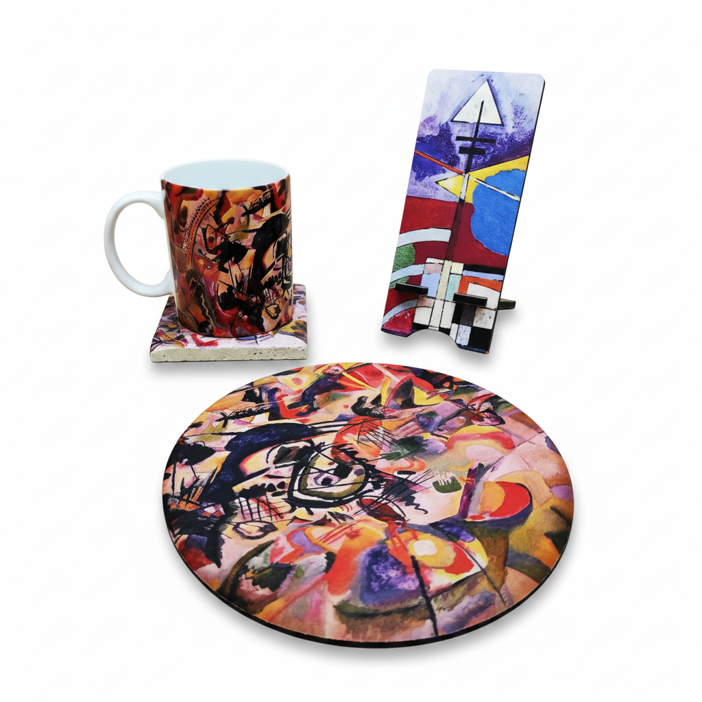 Kandinsky – Kupa, Bardak Altlığı, Mouse Pad ve Telefon Standı Seti